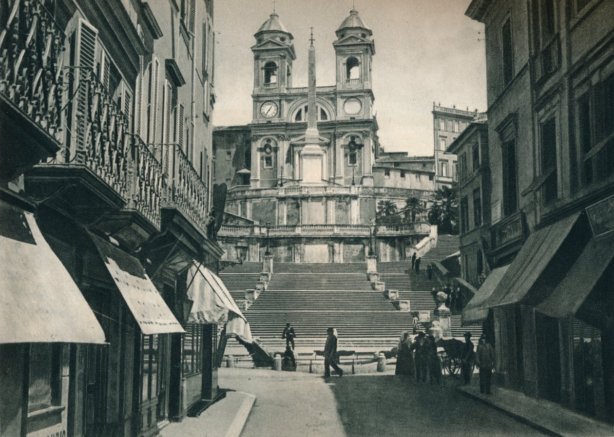 Spanske Trappe og Trinita dei Monti-kirken, Rom, Italien, 1927 af Eugen Poppel
