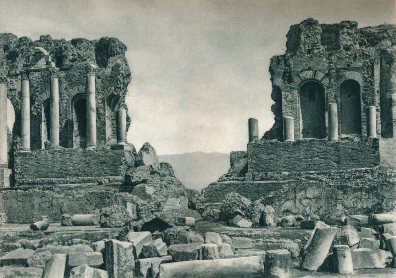 Scene af det græske teater, Taormina, Sicilien, Italien, 1927 af Eugen Poppel