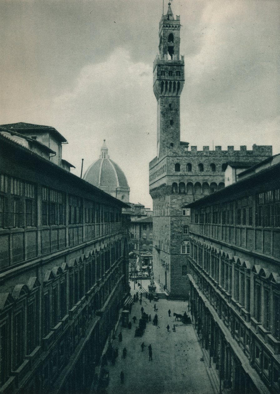Palazzo Vecchio fra Uffizi-galleriet, Firenze, Italien, 1927 af Eugen Poppel