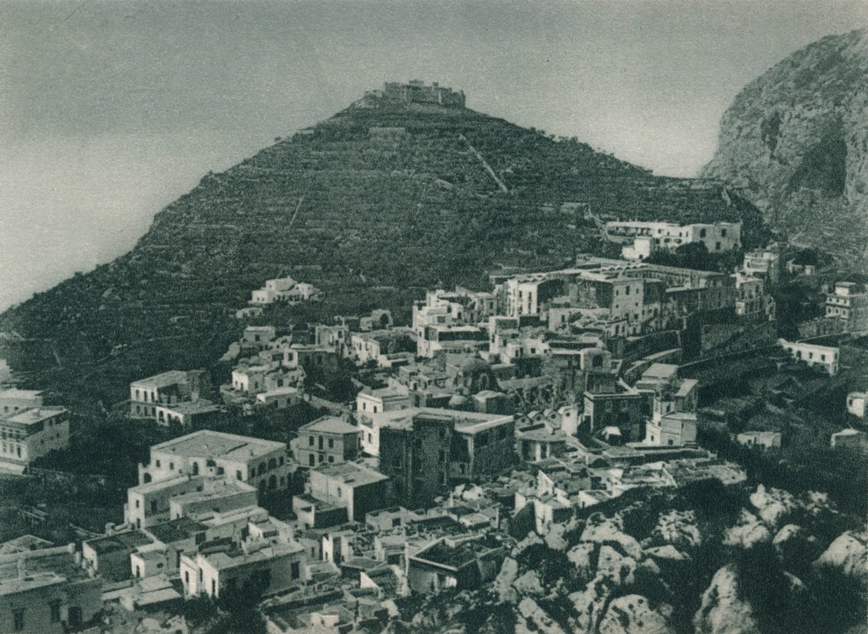 Udsigt over Capri med Monte Tiberio, Italien, 1927 af Eugen Poppel