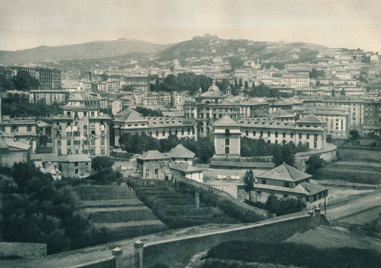 Udsigt over Genova, Italien, 1927 af Eugen Poppel