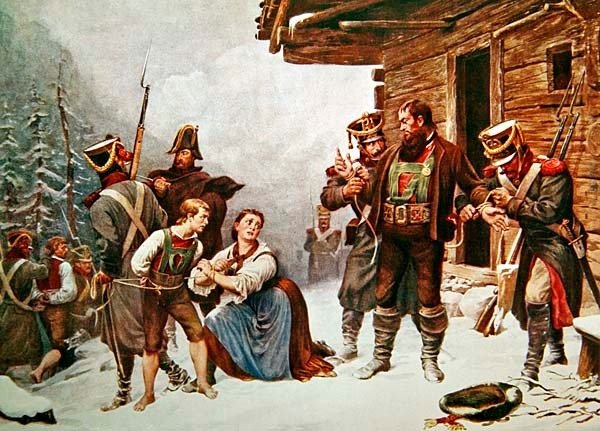 Fange af Andreas Hofer den 19. januar af Eugen von (after) Blaas