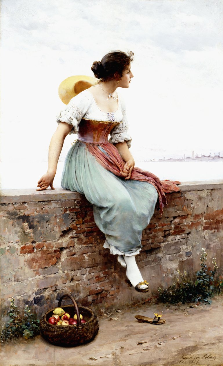 Et eftertænksomt øjeblik, 1896 af Eugen von Blaas