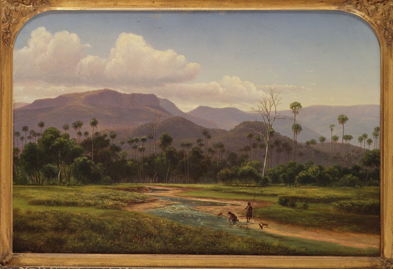 Bjerglandskab nær Jamboroo, Victoria, 1800-tallet af Eugen von Guerard