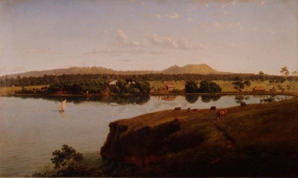 Udsigt over Purrumbete Station, der ser mod nordvest. Mt. Leura og Mt. Sugarloaf i det fjerne, Australien af Eugen von Guerard