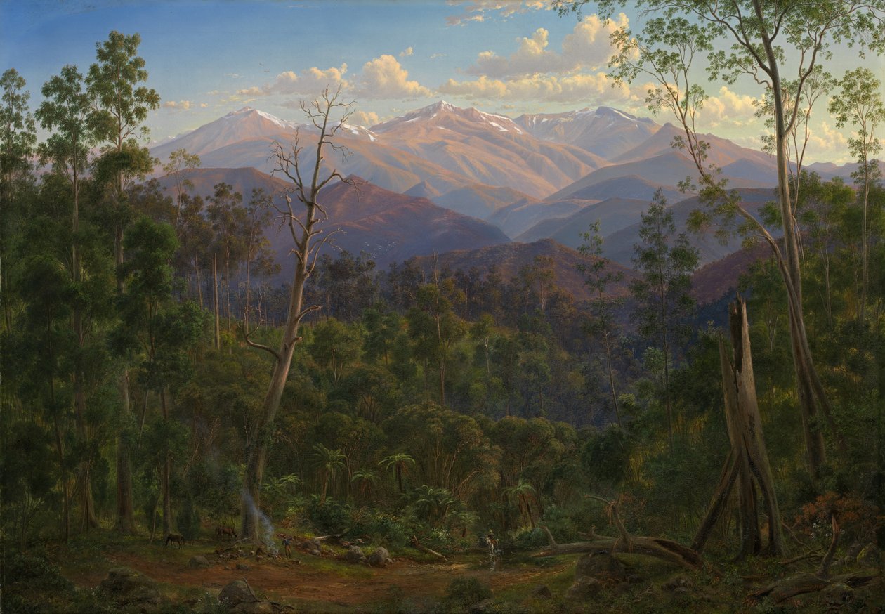 Mount Kosciusko, set fra den victorianske grænse (Mount Hope Ranges) af Eugene von Guérard