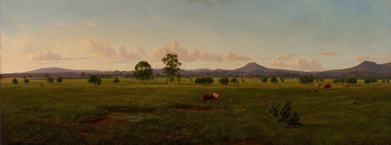 Udsigt over Gippsland -alperne, fra Bushy Park ved floden Avon af Eugene von Guérard