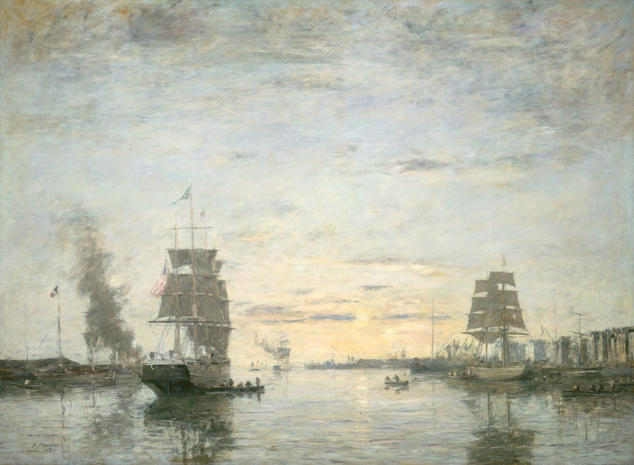 Indgang til havnen, Le Havre af Eugene Louis Boudin