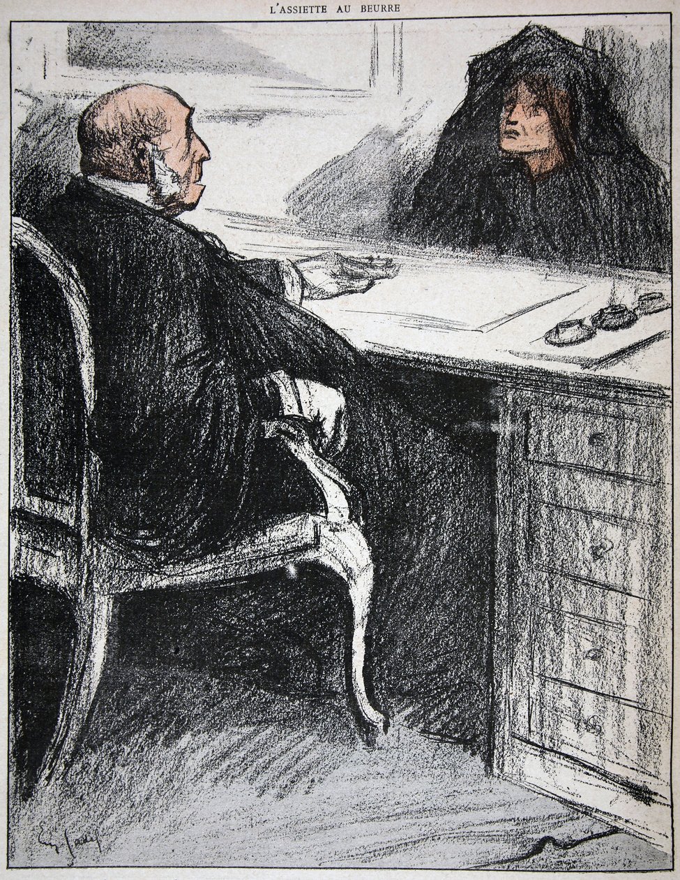 Enke med en retsembedsmand, illustration fra 