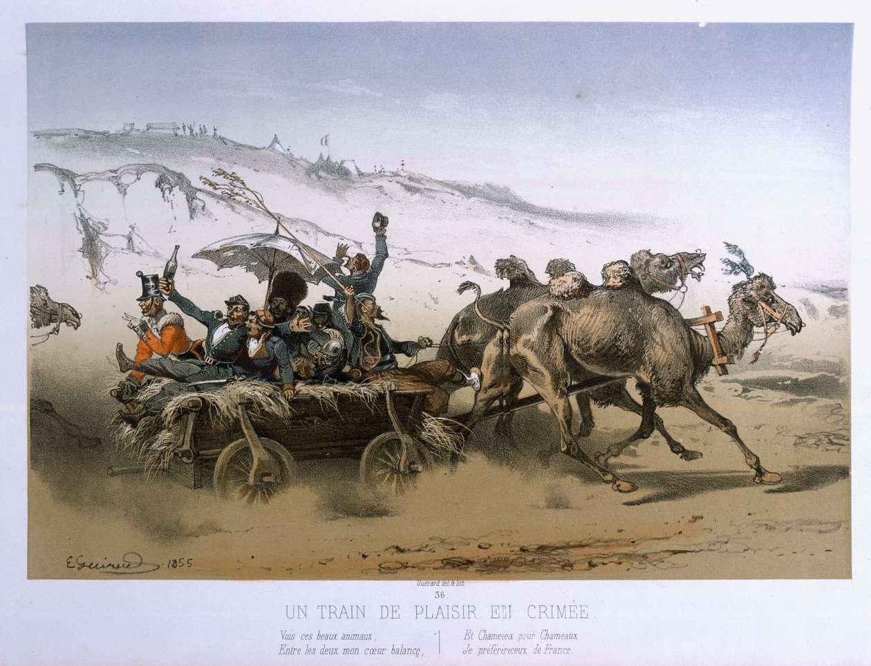 En lystvogn på Krim, udgivet af Wild 1854-55 af Eugene Charles Francois Guerard