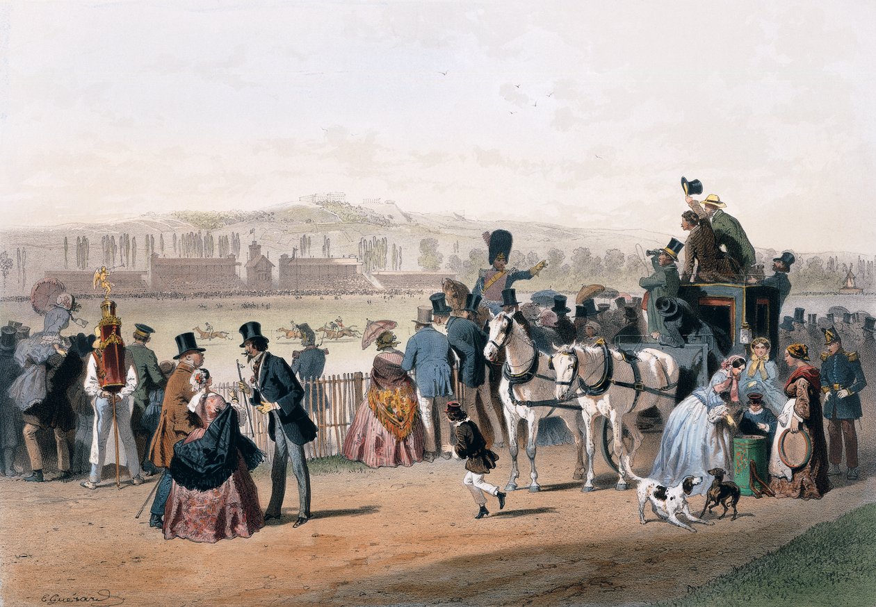 Væddeløbsbane ved Bois de Boulogne af Eugene Charles Francois Guerard