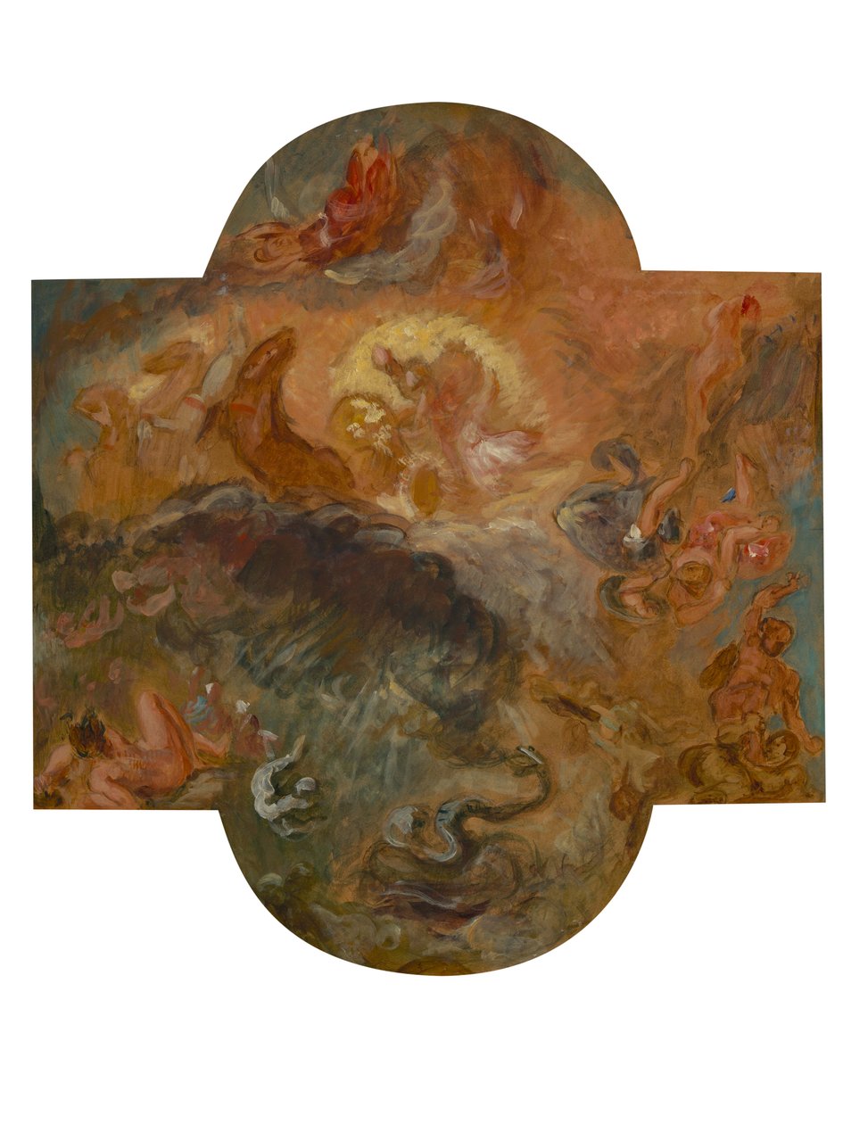 Apollo slår Python ihjel af Ferdinand Victor Eugene Delacroix