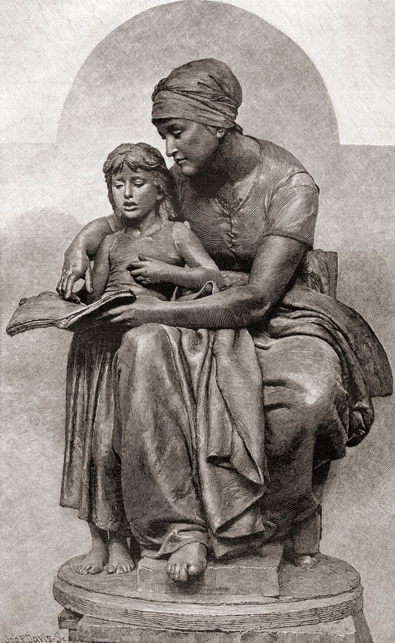 La Educación Maternal or Maternal Education, fra The Century Magazine, udgivet 1887 af Eugene Delaplanche