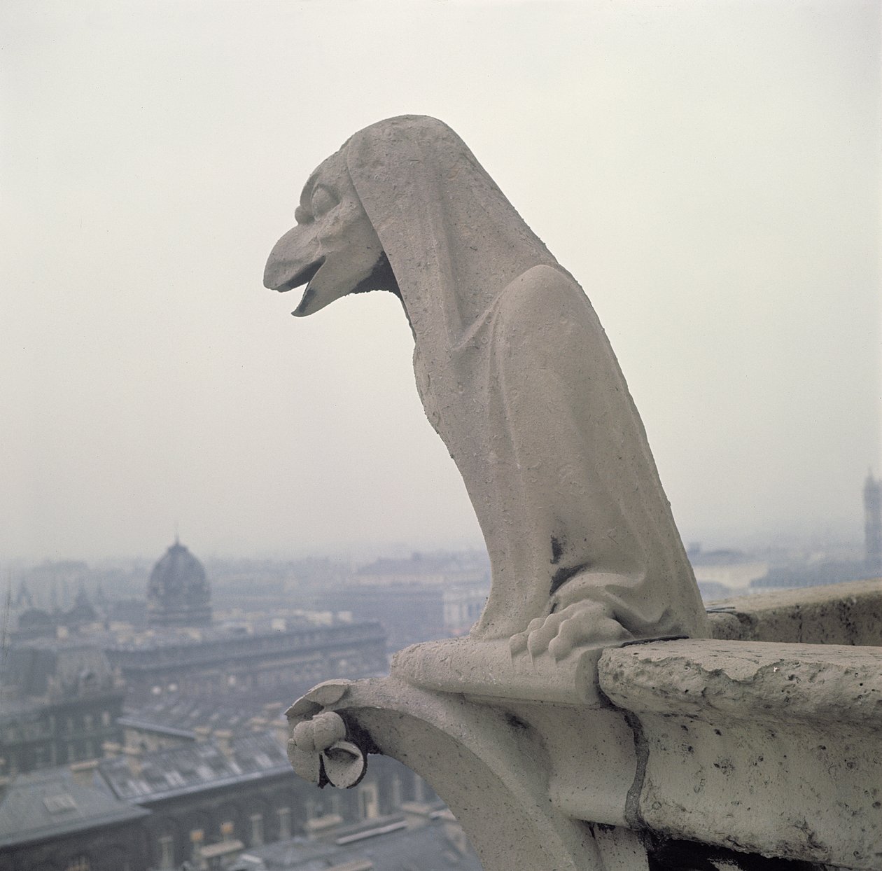 Gargoyle på balustraden i Grande Galerie, kopi af en original fra det 12. århundrede af Eugene Emmanuel Viollet le Duc