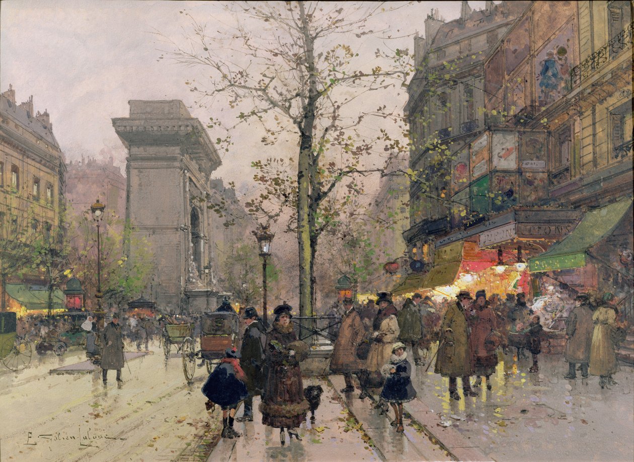 Porte St. Denis, Paris af Eugene Galien Laloue