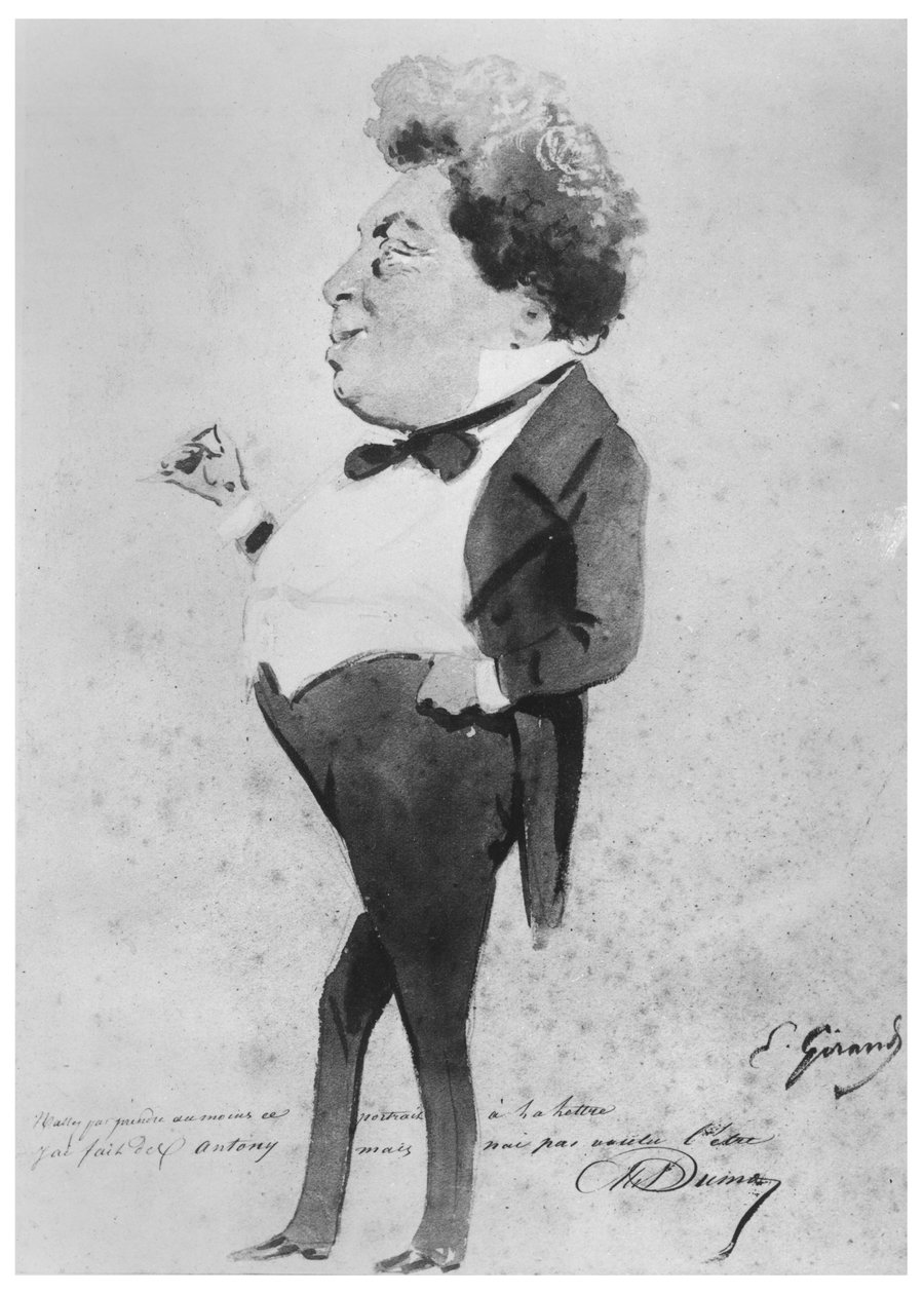 Karikatur af Alexandre Dumas, Fils af Pierre François Eugène Giraud