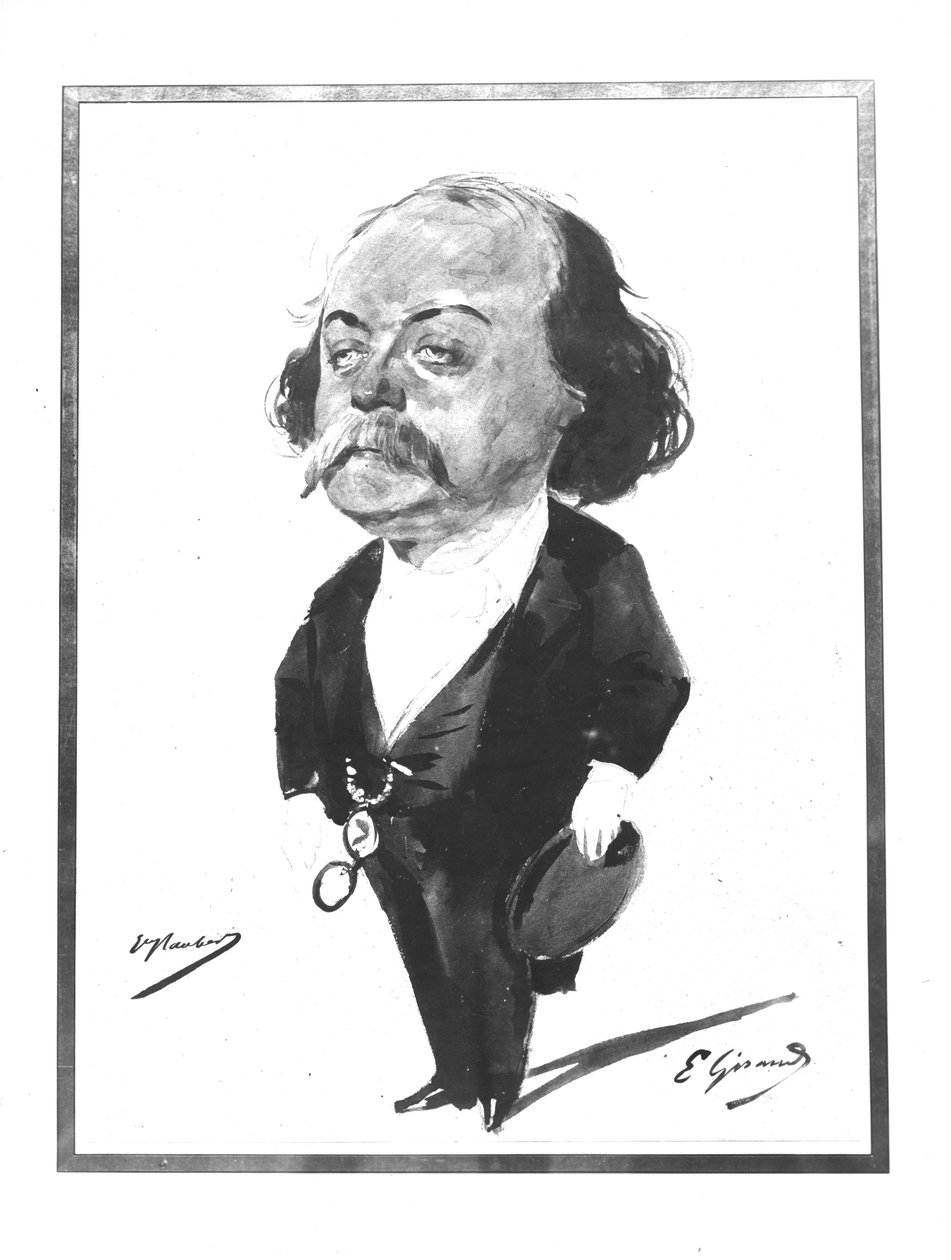 Karikatur af Gustave Flaubert, 1867 af Pierre François Eugène Giraud