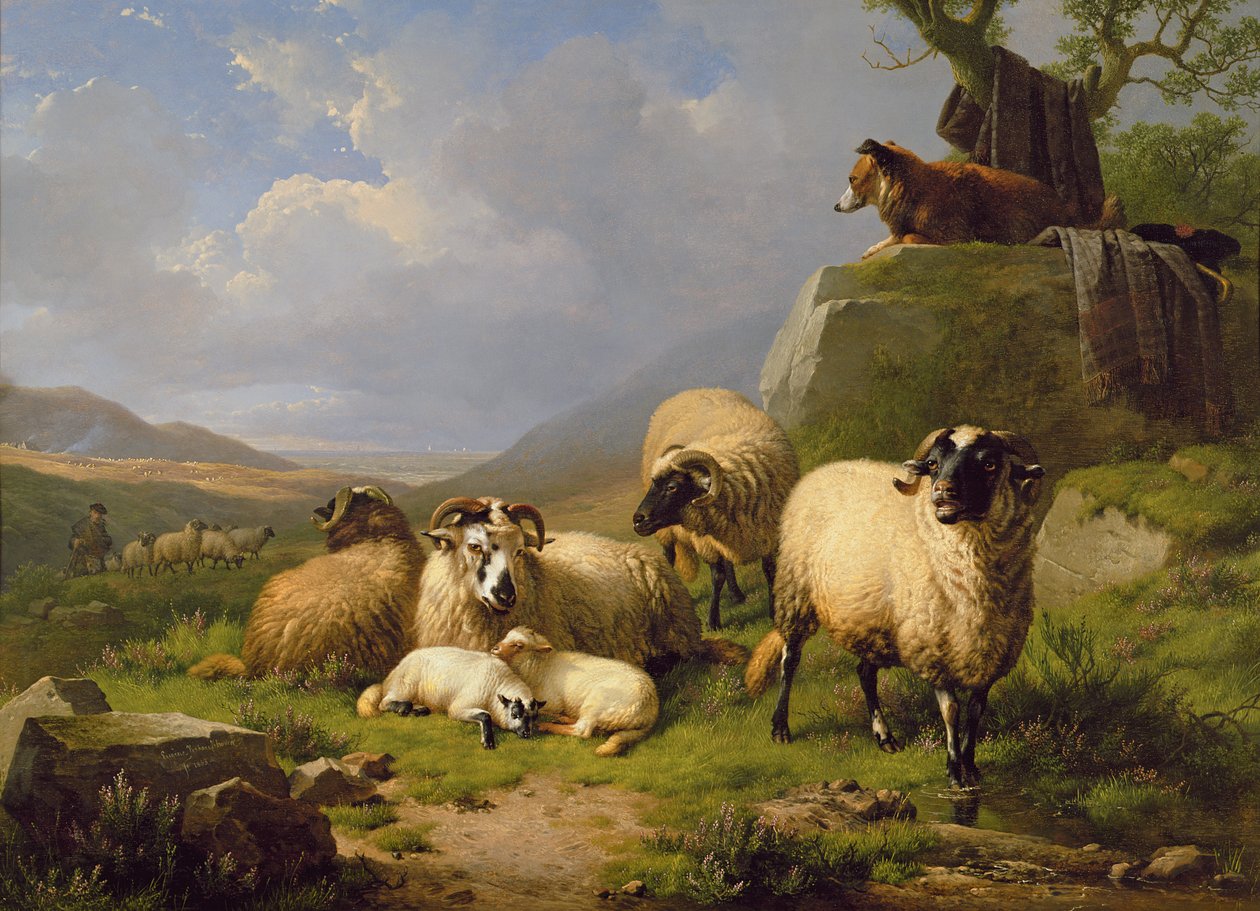 Får i et landskab, 1863 af Eugene Joseph Verboeckhoven