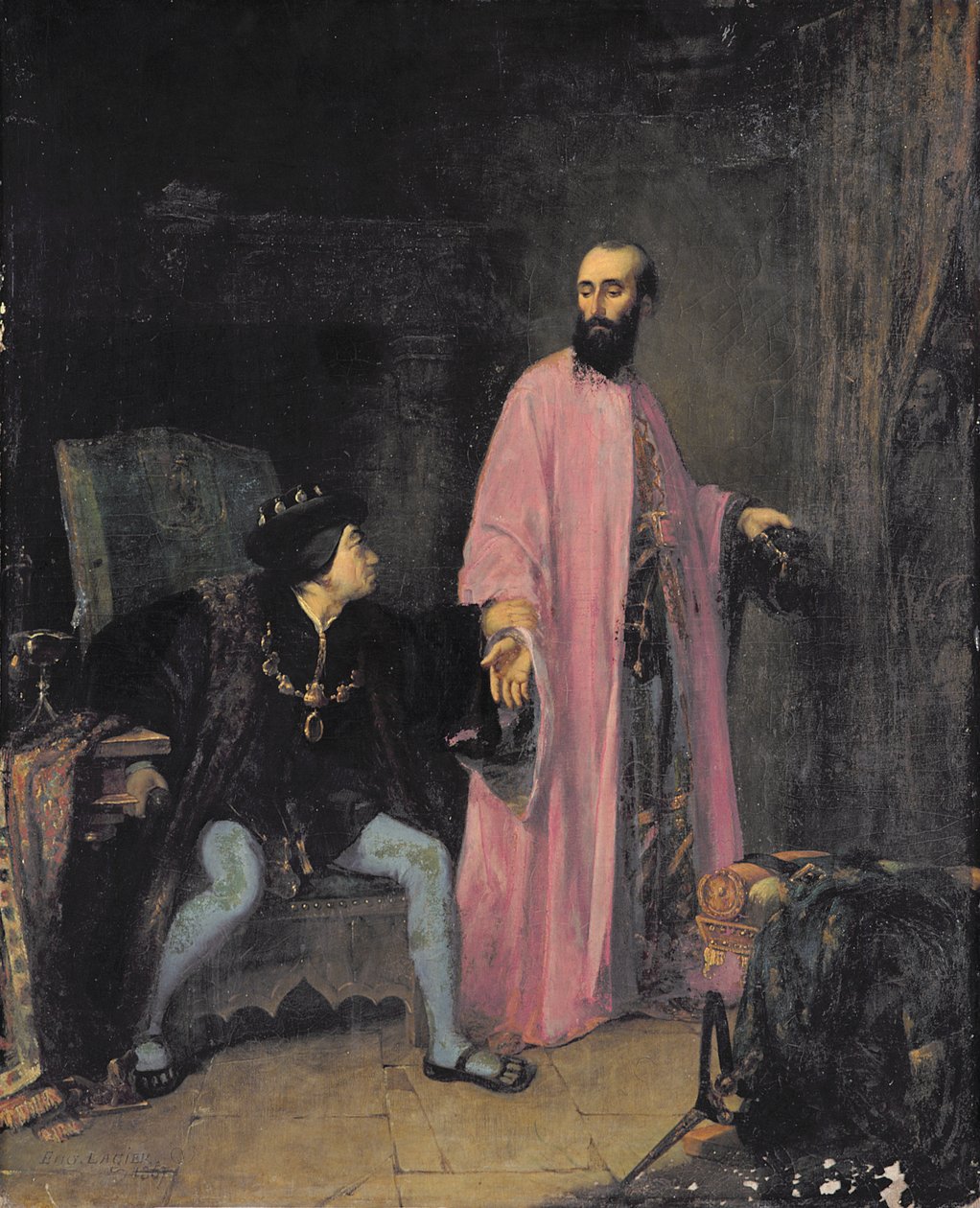 Louis XI (1423-83) og hans læge, 1857 af Eugene Lagier