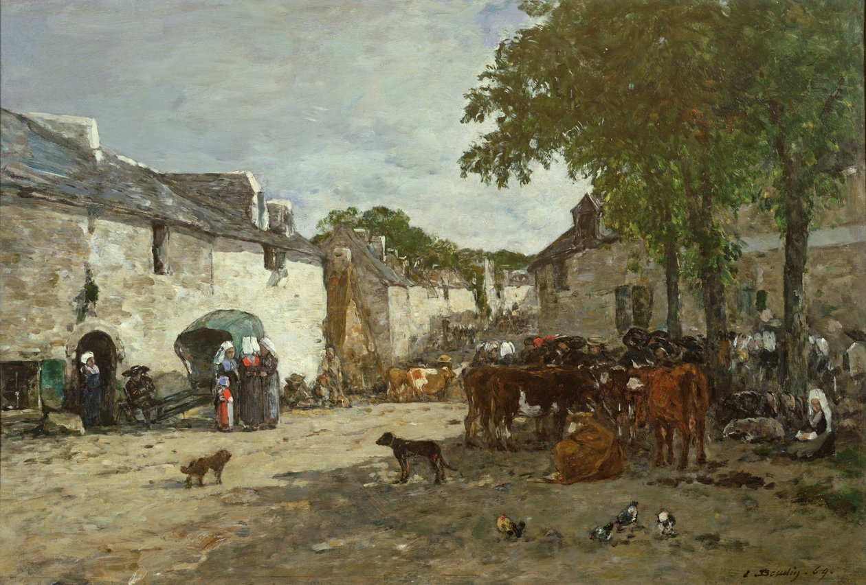 Dyremarked i Daoulas, 1869 af Eugene Louis Boudin
