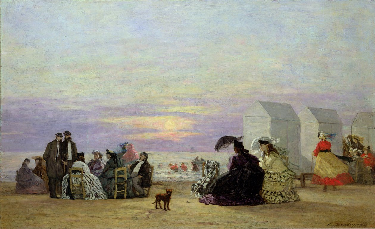 Strandscene, aften, 1864 af Eugene Louis Boudin