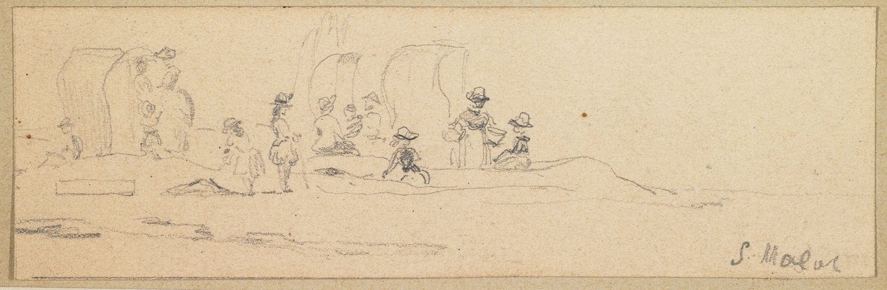 Strandscene ved Saint Malo af Eugene Louis Boudin