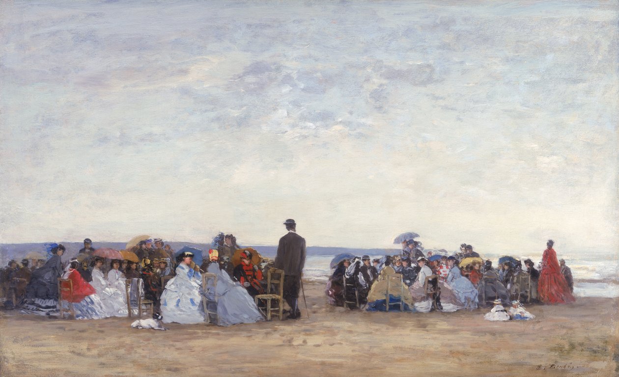 Strandscene nær Trouville, ca. 1863-66 af Eugene Louis Boudin