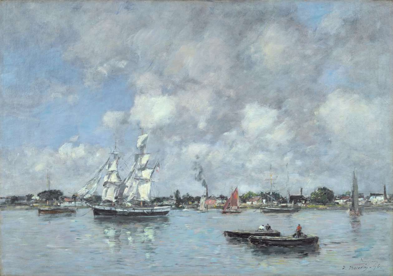 Bordeaux, både på Garonne, 1876 af Eugene Louis Boudin