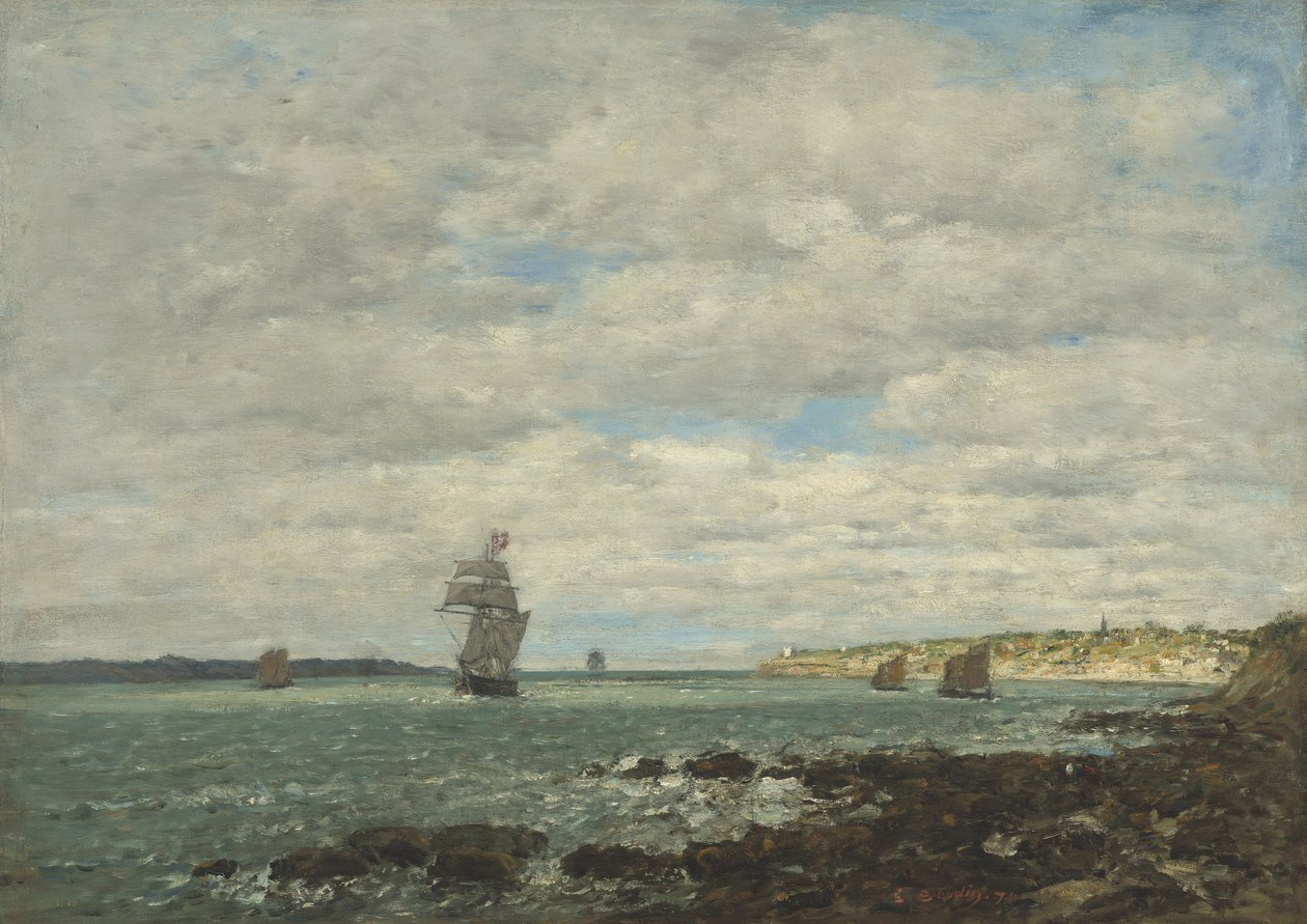 Bretagnes kyst, 1870 af Eugene Louis Boudin