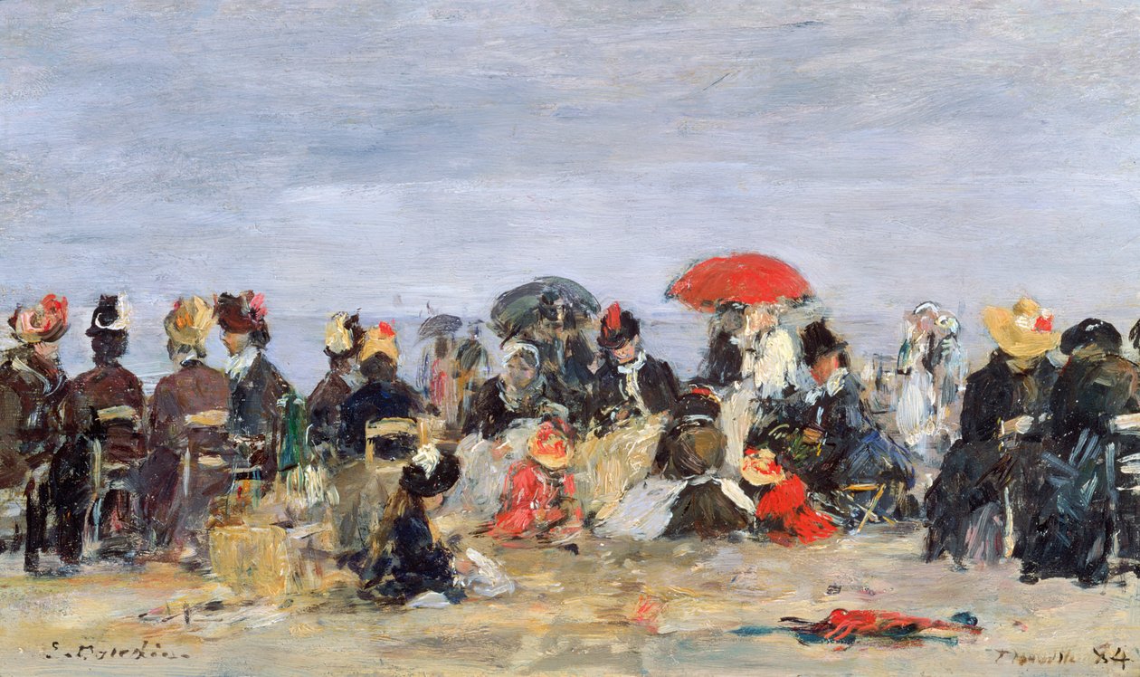 Figurer på en strand, 1884 af Eugene Louis Boudin