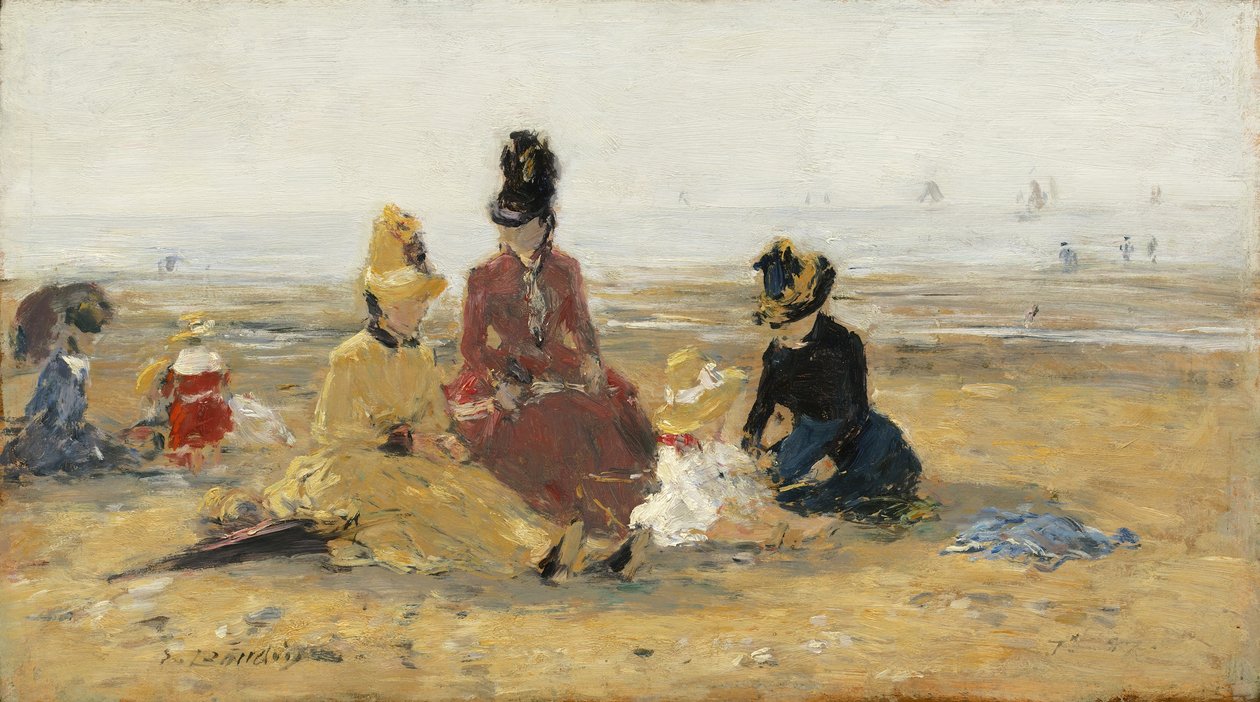 På stranden, Trouville, 1887 af Eugene Louis Boudin