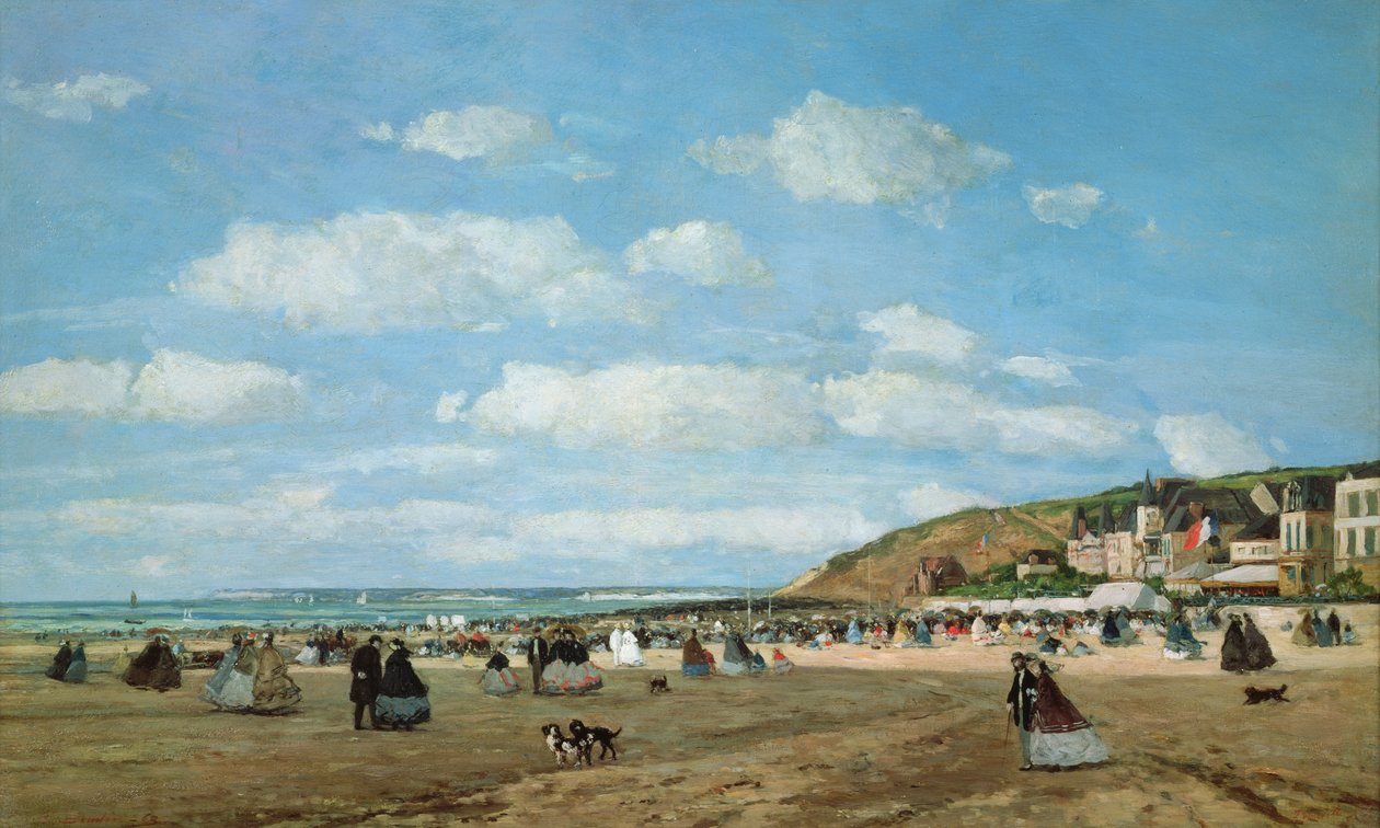 Stranden ved Trouville, 1863 af Eugene Louis Boudin
