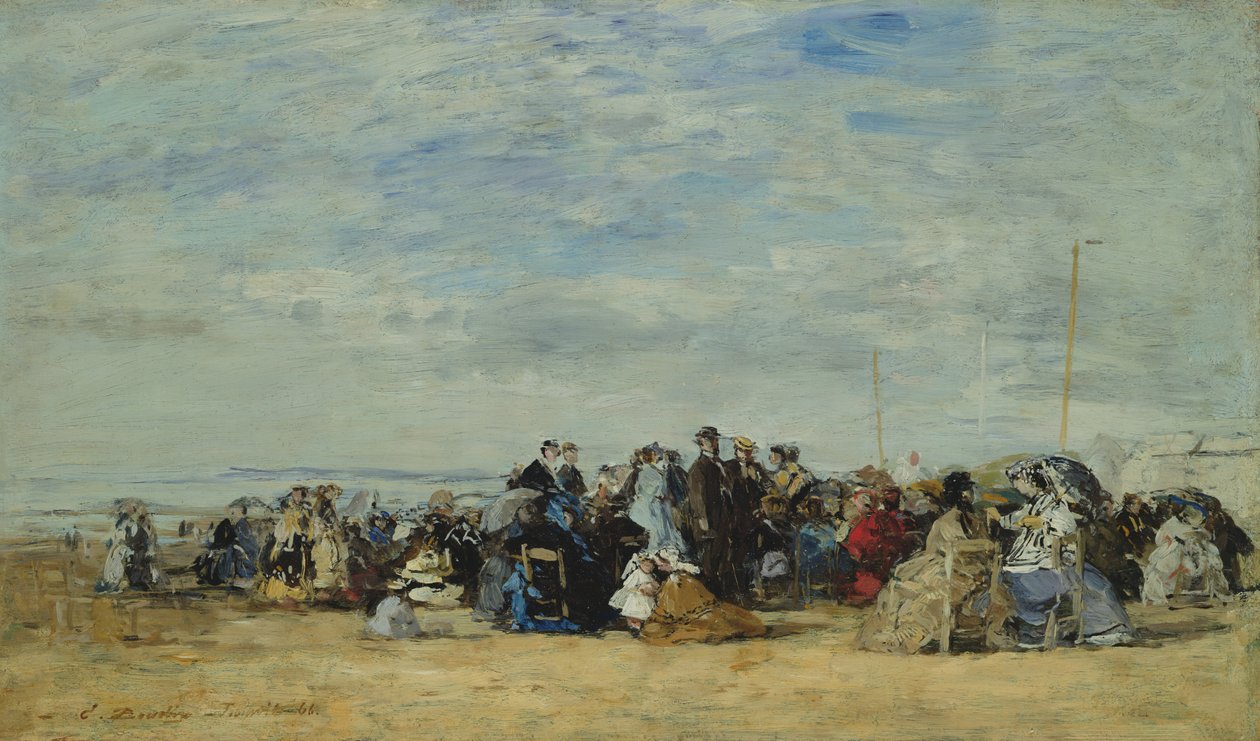 Stranden ved Trouville, 1866 af Eugene Louis Boudin