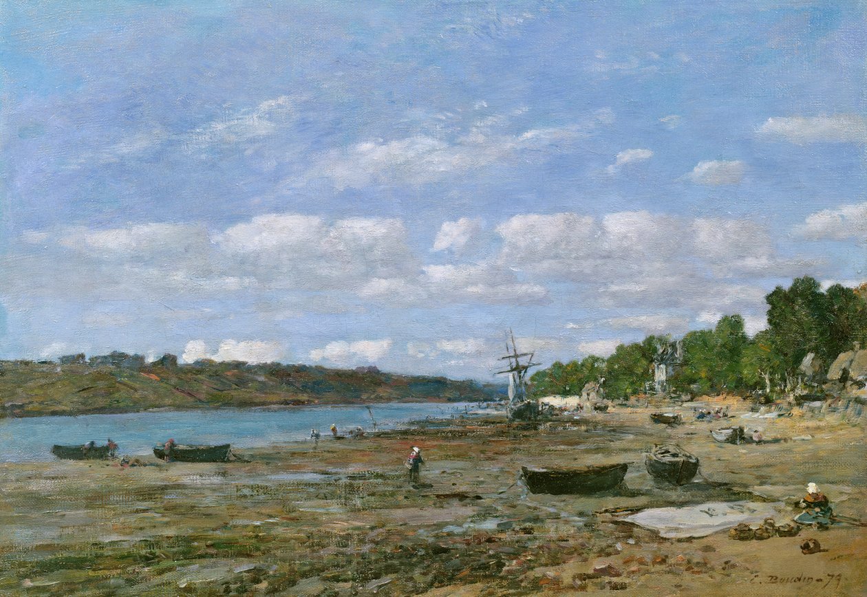Stranden ved lavvande, 1879 af Eugene Louis Boudin