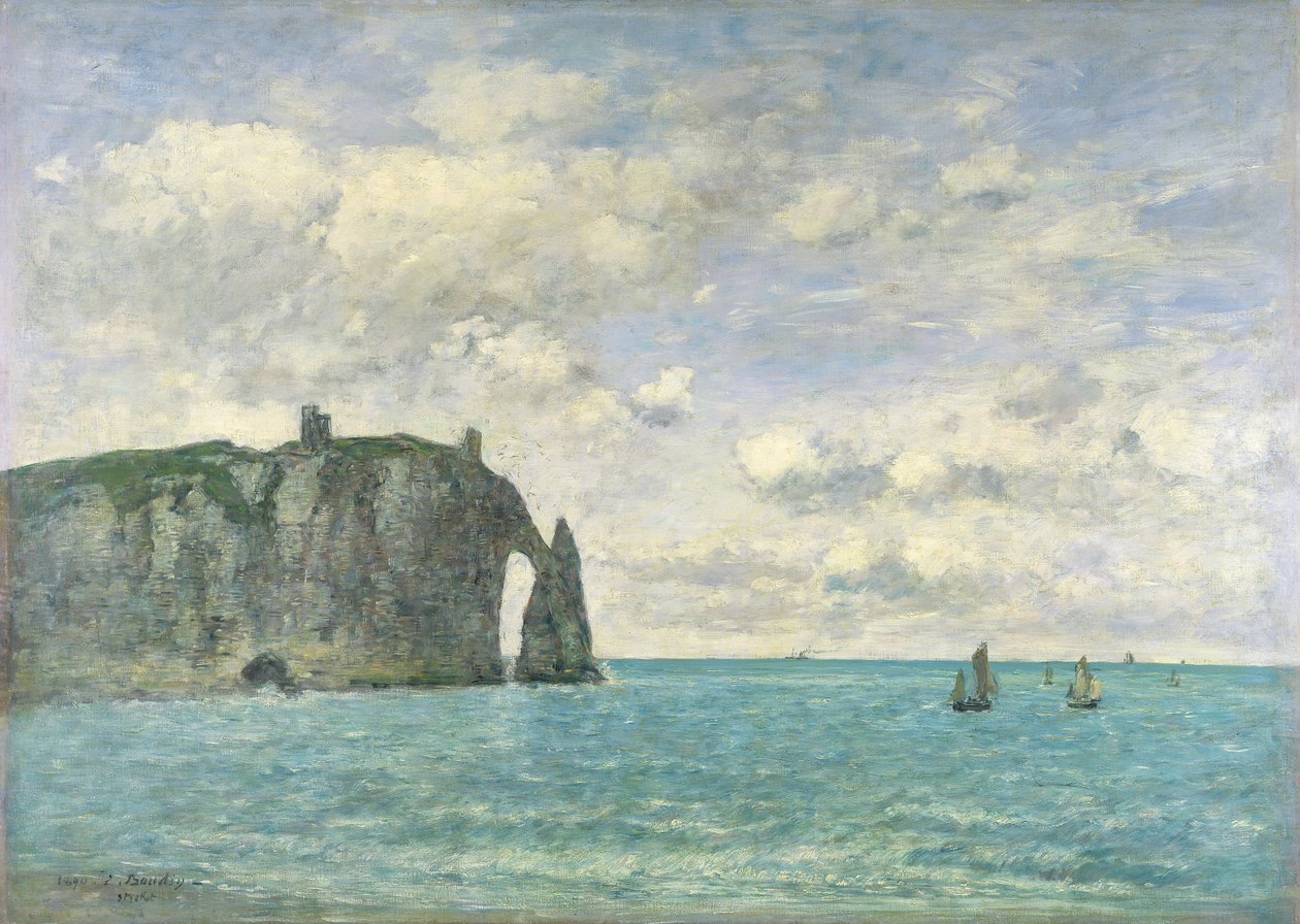 Klipperne ved Etretat, 1890 af Eugene Louis Boudin