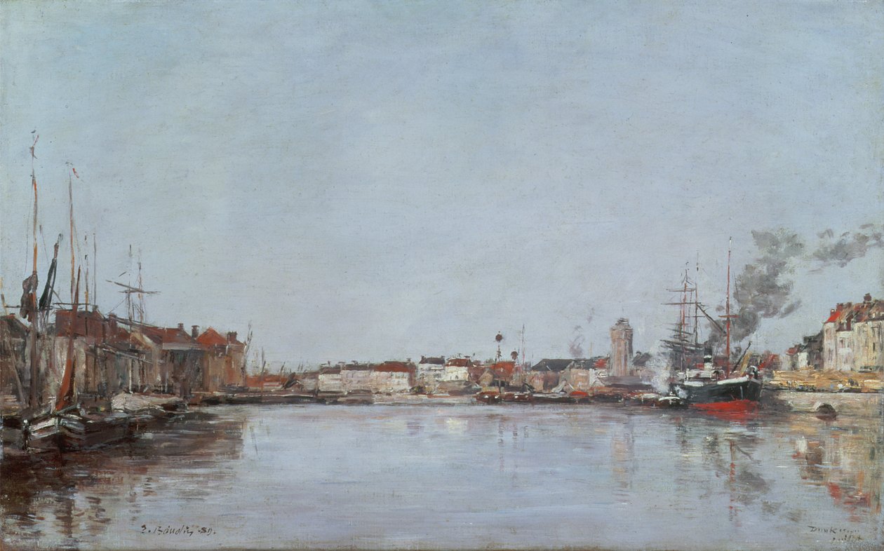 Den hollandske dok, Dunkerque, 1889 af Eugene Louis Boudin