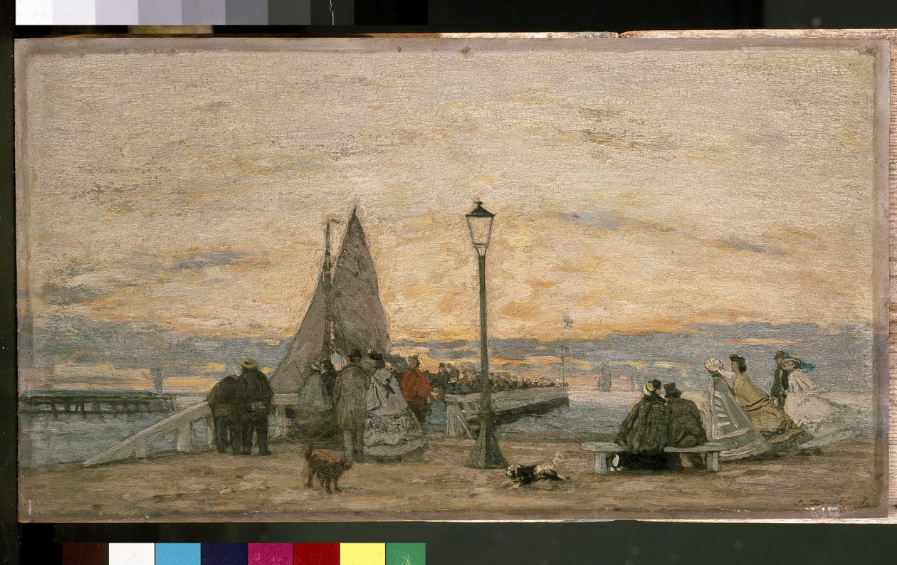 The Jetty at Trouville: Sunset, 1864 af Eugene Louis Boudin