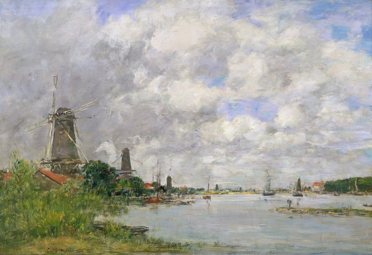 Maasfloden ved Dordrecht, 1876 af Eugene Louis Boudin