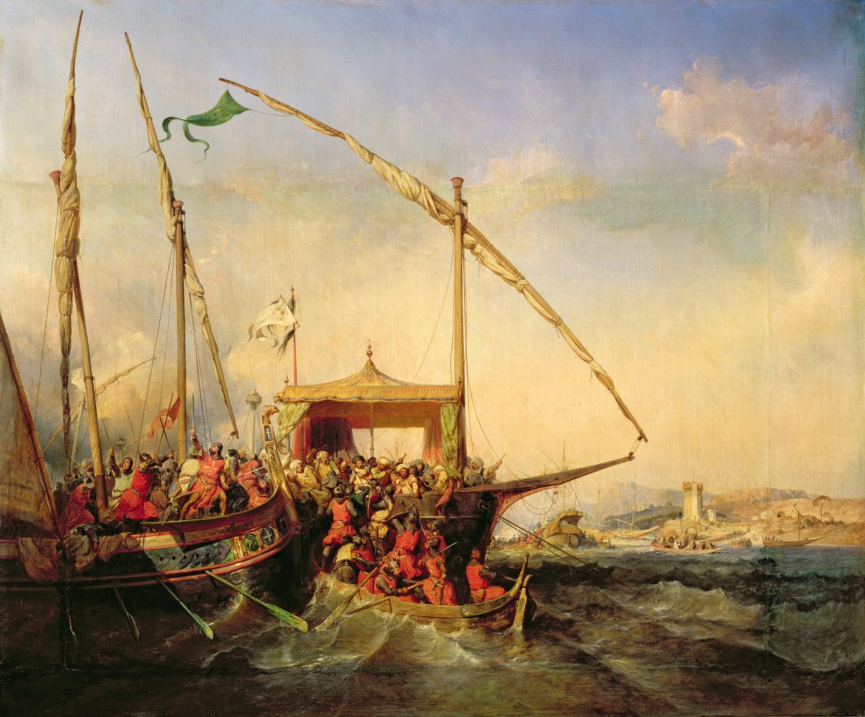 Søslaget ved Imbre i 1346, 1842 af Eugene Modeste Edmond Lepoittevin