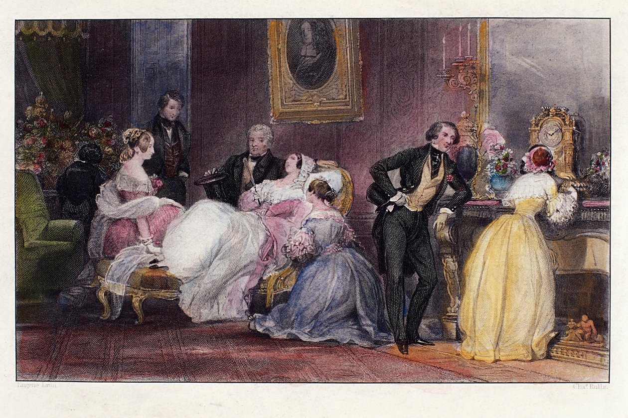 Rekonvalescensen, Scene fra In Summer in Paris af Jules Janin, af Eugene Lami af Eugene Louis Lami
