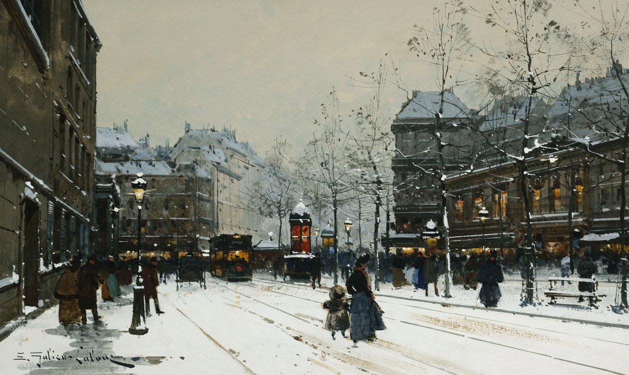 Gare du Nord, Paris af Eugene Galien Laloue