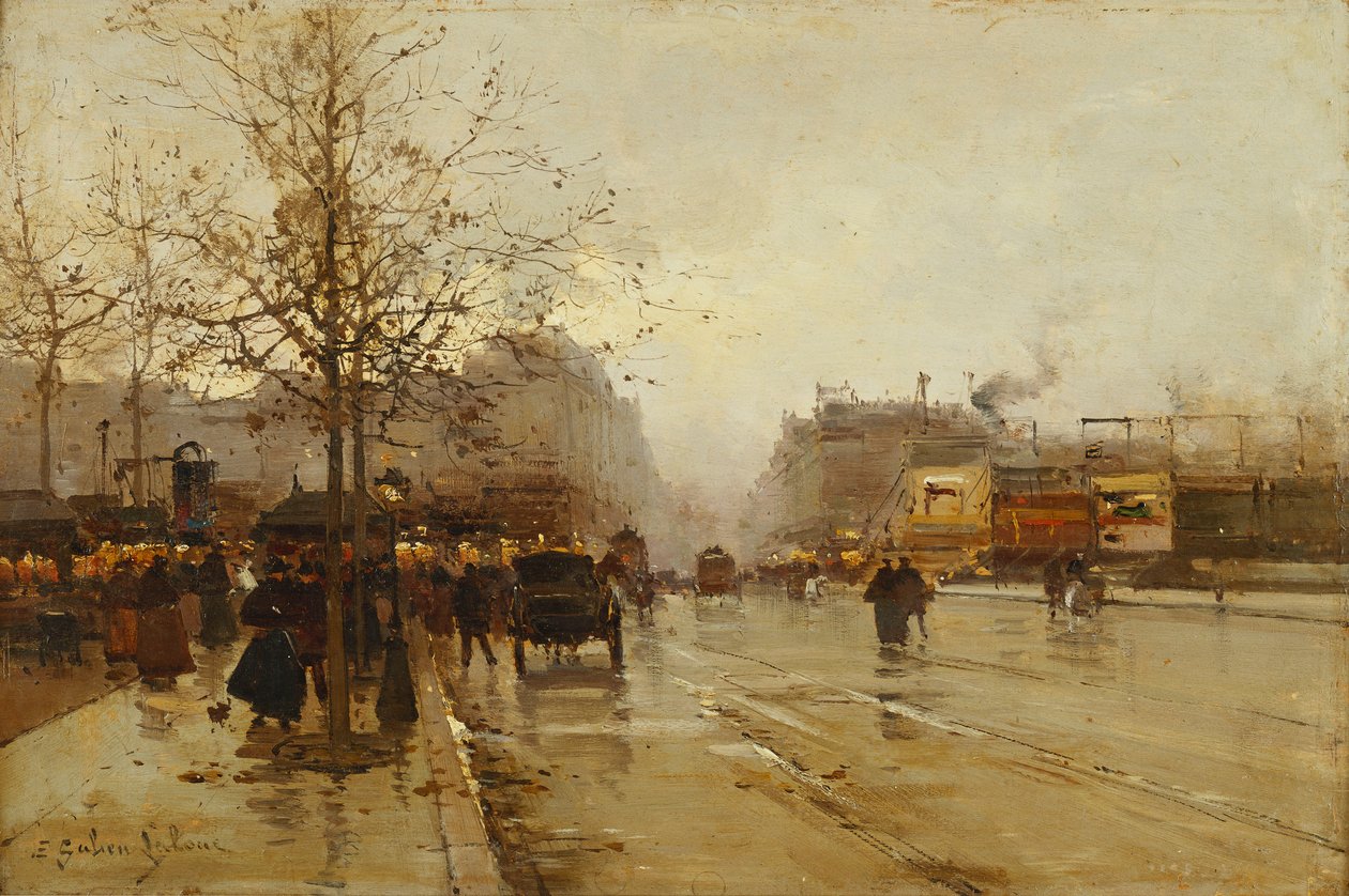 Boulevarderne, Paris af Eugene Galien Laloue