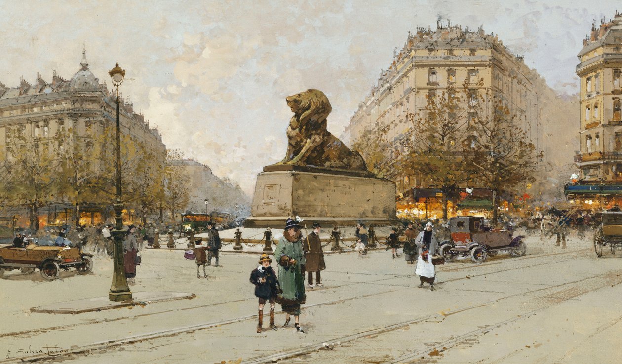Løven af Belfort; Le Lion de Belfort af Eugene Galien Laloue