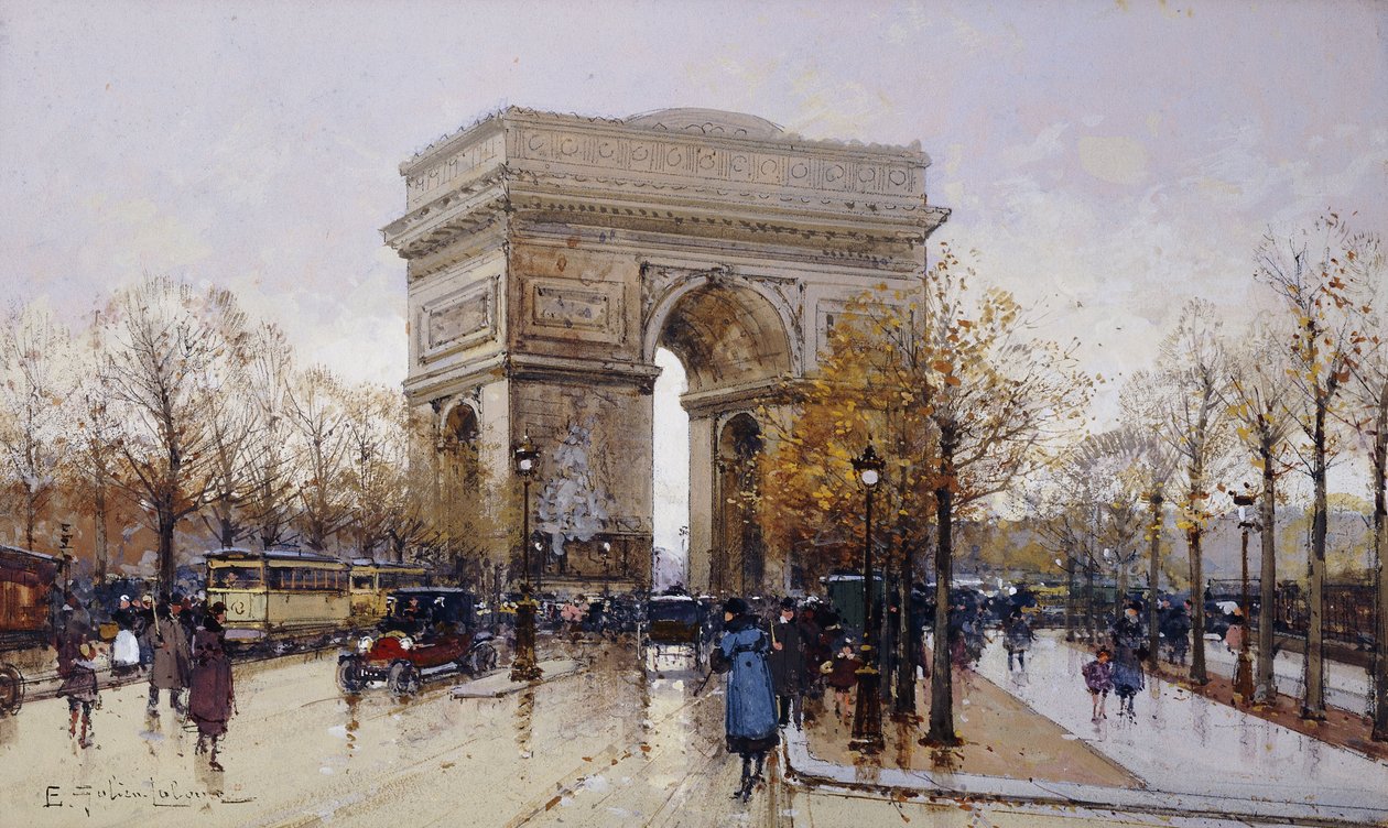 Triumfbuen, Paris af Eugene Galien Laloue