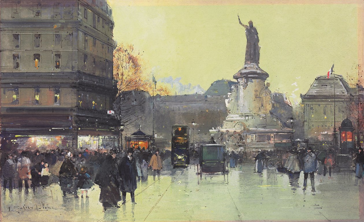 Republikpladsen, Paris af Eugene Galien Laloue