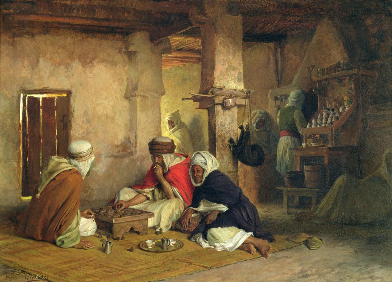 Marokkansk kaffehus, ca. 1874 af Eugene Alexis Girardet