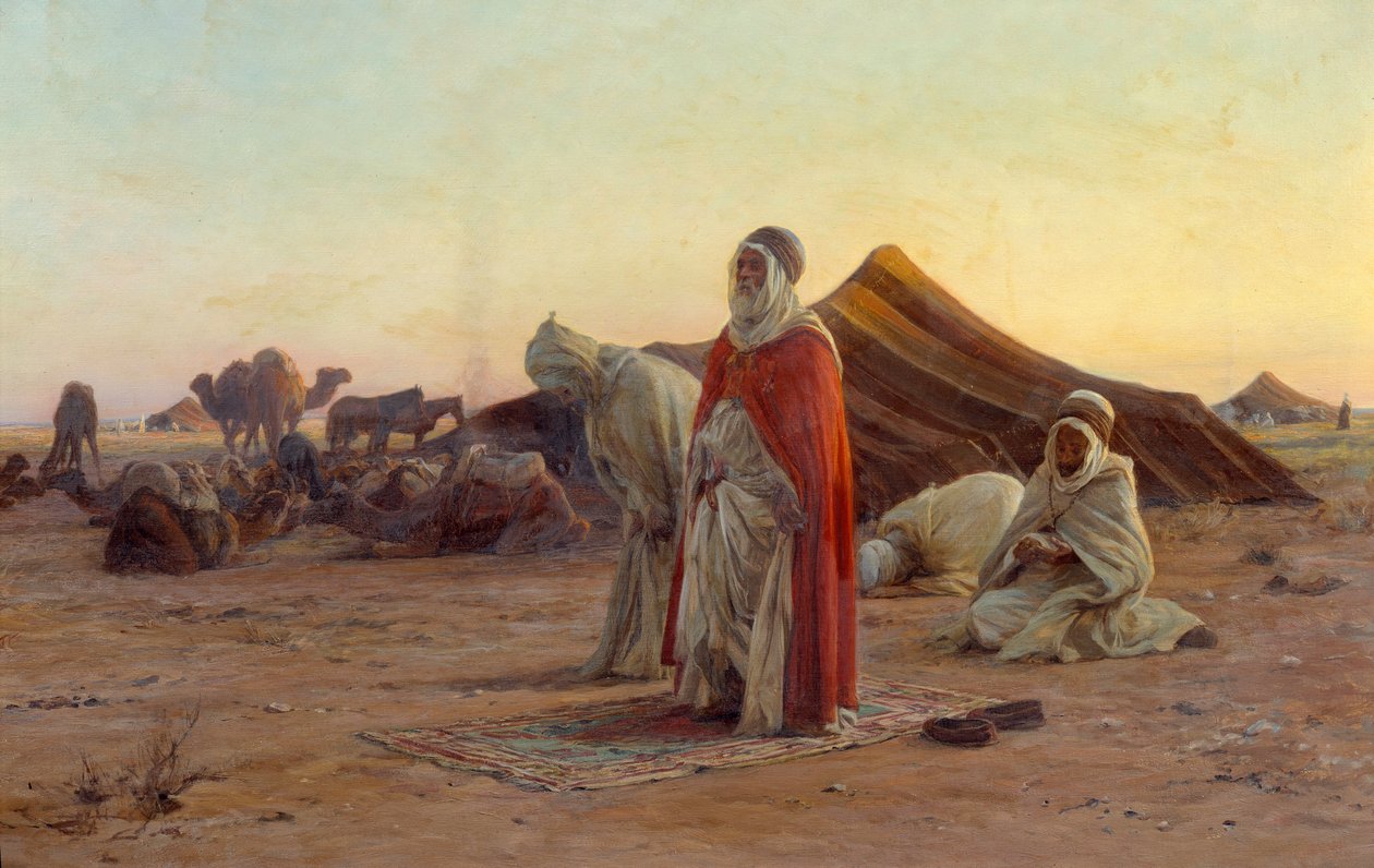 Telt i ørkenen Bønnen. Detalje. Maleri af Eugene Alexis Girardet (1853-1907) Bayonne fra det 19. århundrede, Musee Bonnat af Eugene Alexis Girardet