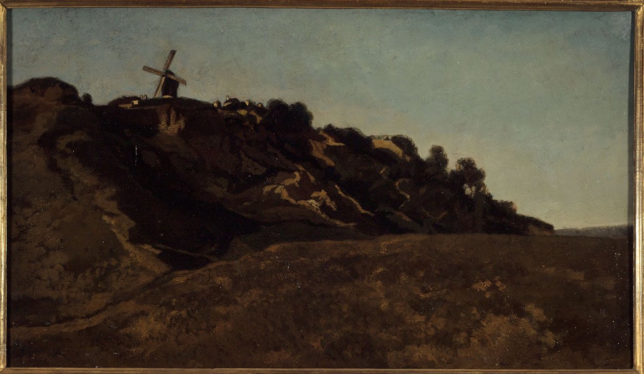 Udsigt over Montmartre, ca. 1848 (maleri) af Eugene Antoine Samuel Lavieille