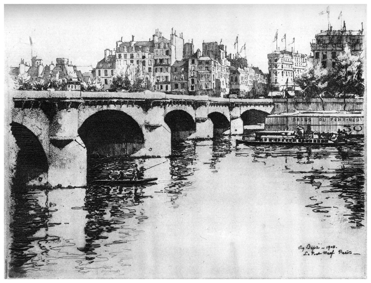 Pont Neuf, c1870-1930 1924 af Eugene Bejot