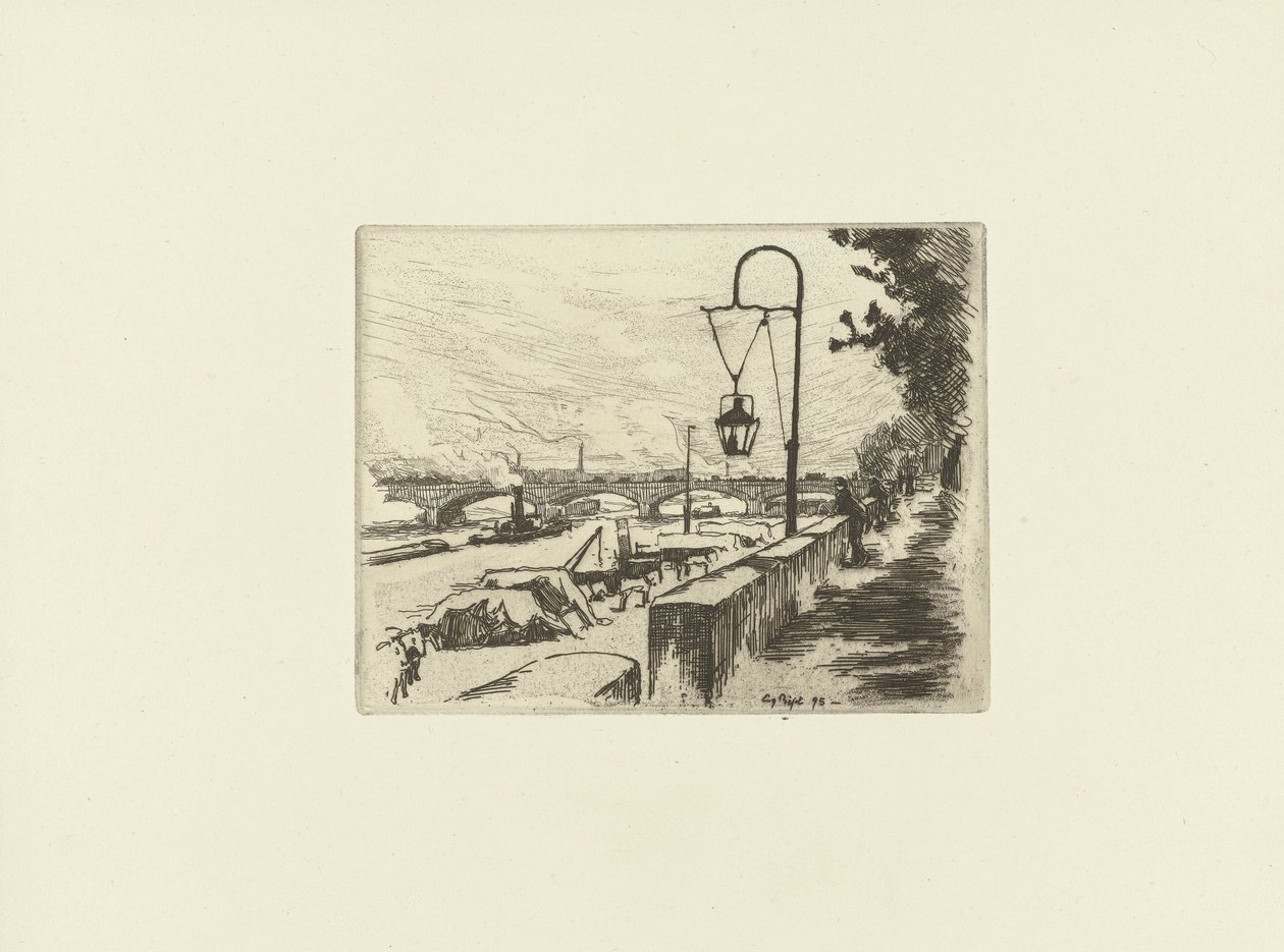 Bybillede med Austerlitz-broen og Seinen i Paris Pont d